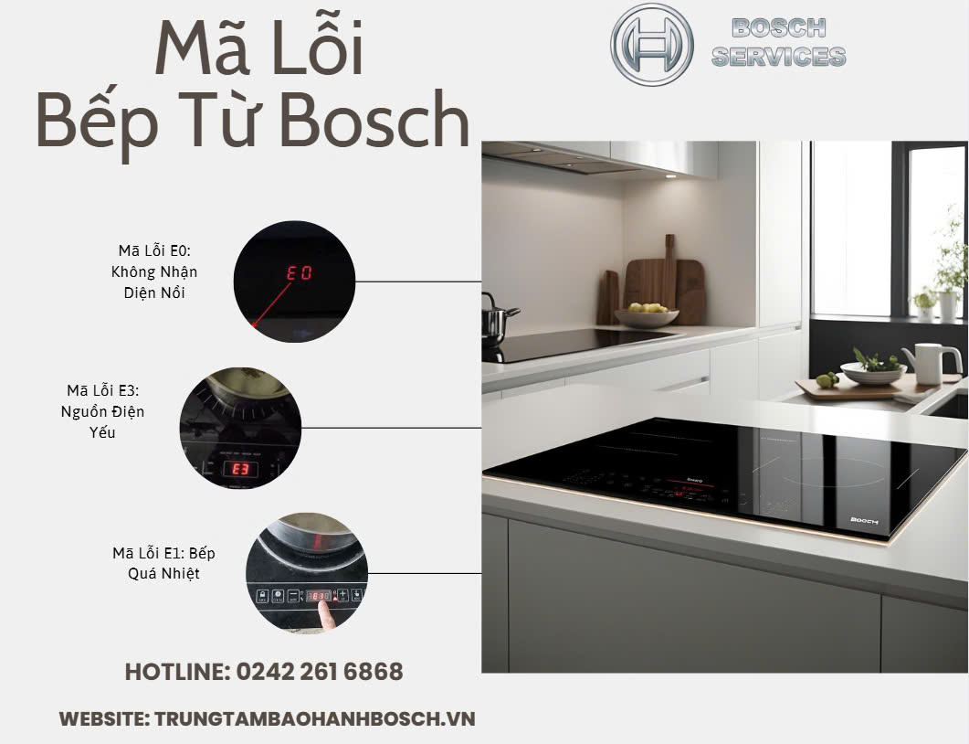 Hướng dẫn xử lý mã lỗi bếp từ Bosch thường gặp