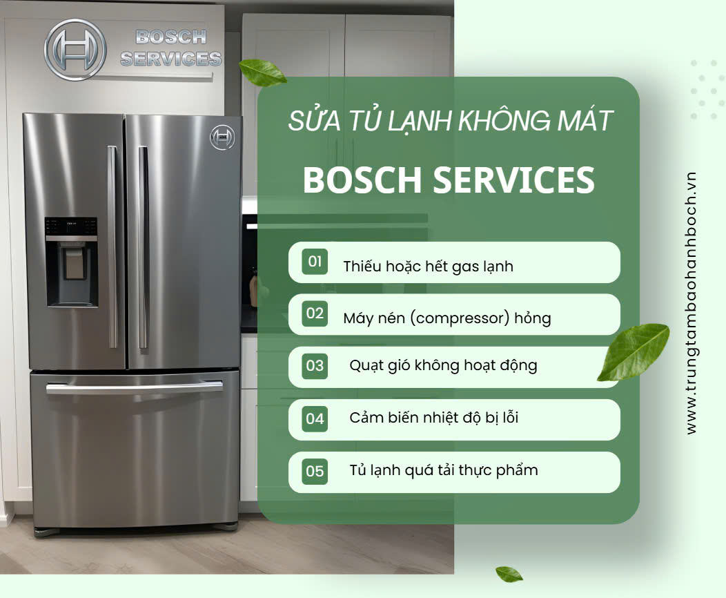 Nguyên nhân và cách sửa tủ lạnh Bosch không mát hiệu quả