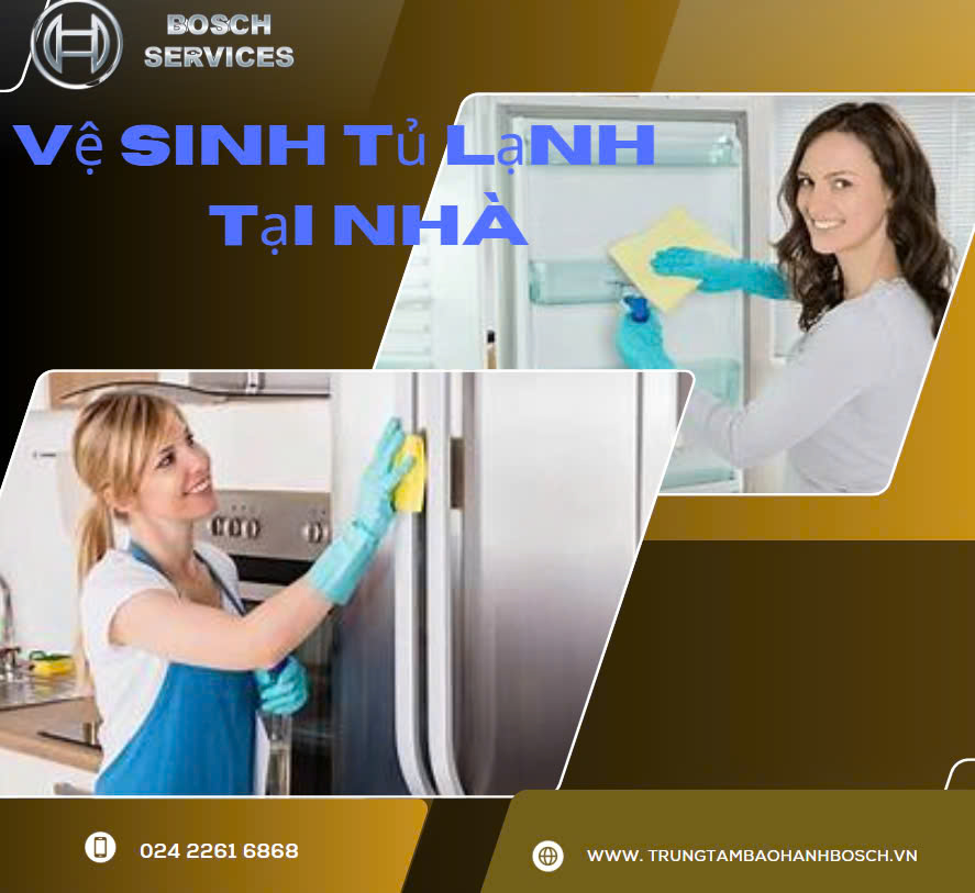 lau sạch sẽ bên trong và ngoài tủ lạnh