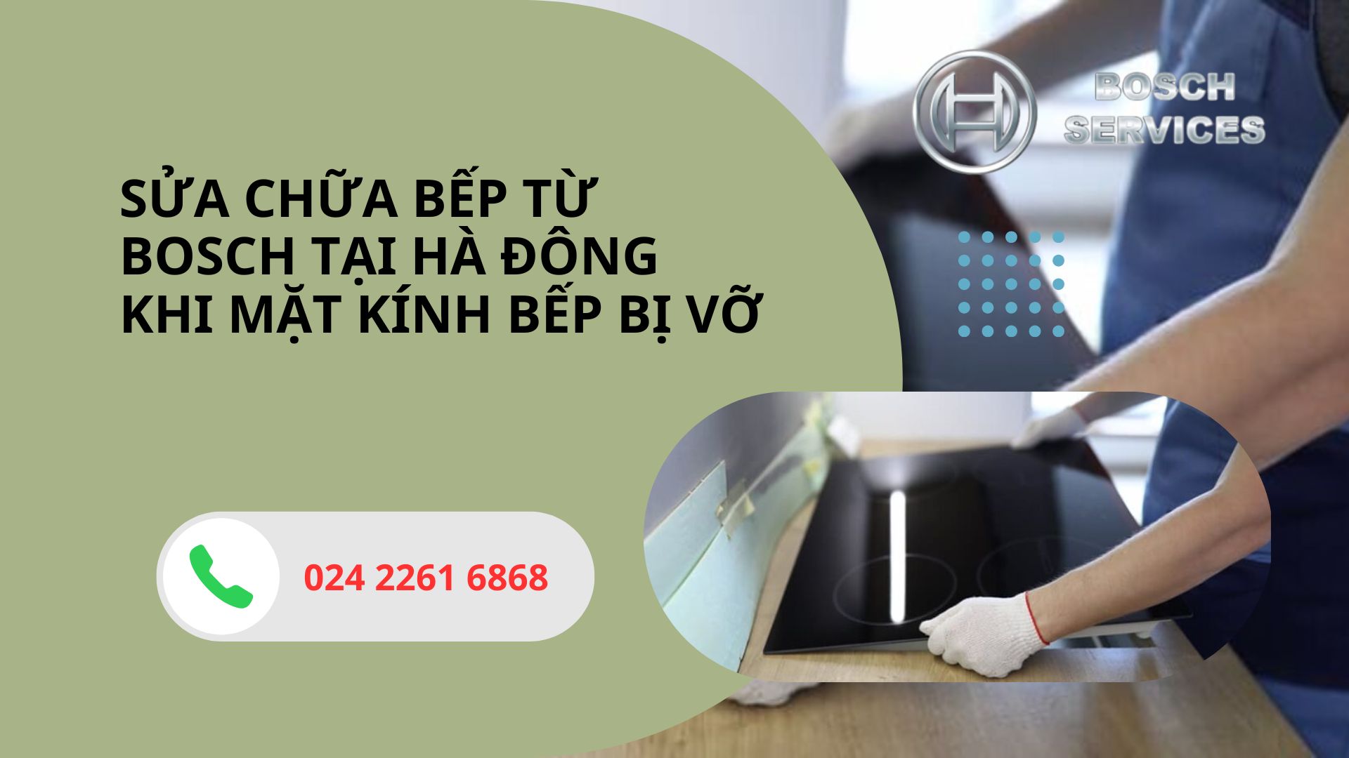 Sửa chữa bếp từ bosch tại Hà đông khi mặt kính bếp bị vỡ